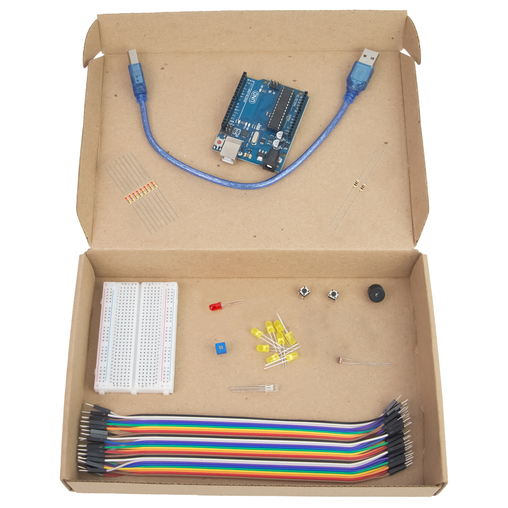 Kit Arduino Básico + Guía con 7 Ejercicios
